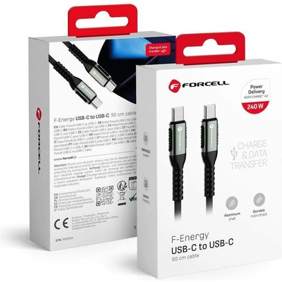 F-Energy C263 typ C na typ C QC4.0 PD 5A 240W Cafule 0,5m černý