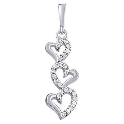 SILVEGO Strieborný prívesok srdiečka Margot s Brilliance Zirconia PRG0544PS
