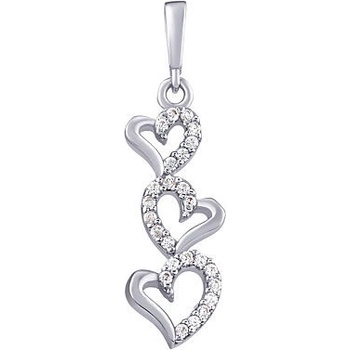 SILVEGO Strieborný prívesok srdiečka Margot s Brilliance Zirconia PRG0544PS