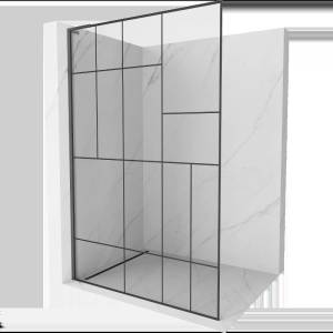 Mexen Kioto L стена за душ Walk-in 70 x 200 см, черен модел, gun gray четковано - 800-070-103-66-78 (800-070-103-66-78)