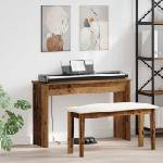 vidaXL Стойка за клавиатура Старо дърво 100 x 32 x 64 см (899501)