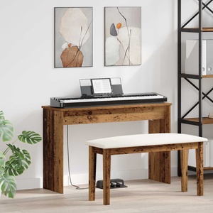 vidaXL Стойка за клавиатура Старо дърво 100 x 32 x 64 см (899501)