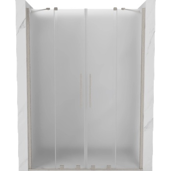 Mexen Velar Duo плъзгащи се душ врати 140 см, матирано стъкло, четкан никел - 871-140-000-32-97 (871-140-000-32-97)