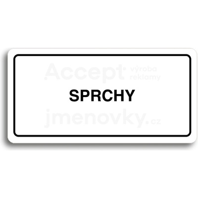 ACCEPT Piktogram SPRCHY - bílá tabulka - černý tisk