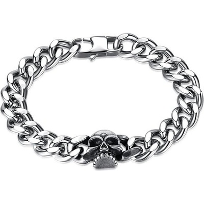 Impress Jewelry Cuban náramek z nerezové oceli s lebkou GS1360