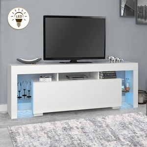 TopMebel ТВ шкаф Stilo TopMebel от меламин в бял цвят 150x37x52cm