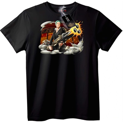 NOONEBRAND Тениска Zoro от One Piece - 6XL, Black