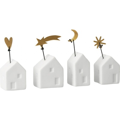 räder Porcelánová vánoční dekorace Houses Srdce bílá barva porcelán