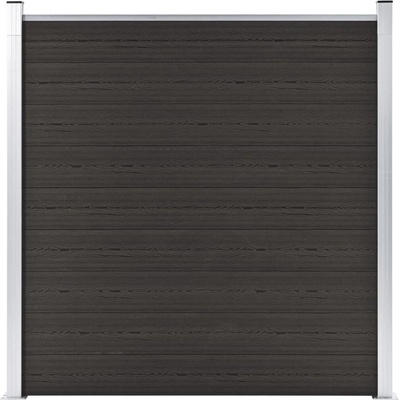 vidaXL Plotový dílec WPC 180 x 186 cm černý