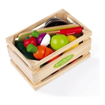 Janod - Комплект с плодове и зеленчуци в касетка (J06607)