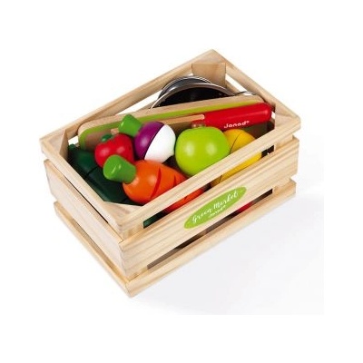 Janod - Комплект с плодове и зеленчуци в касетка (J06607)