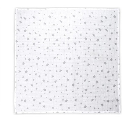 Lorelli ПАМУЧНА ПЕЛЕНА 80/80 СМ white with grey stars (3800166104027)