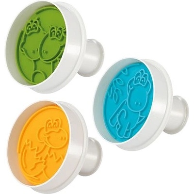 TESCOMA Delicia Dino 3 ks bílé - plastové vykrajovátka na cukroví a perníčky