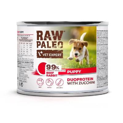 RAW PALEO Duoprotein Beef & Rabbit Puppy - мокра храна за кучета - 200g (5902414212060)