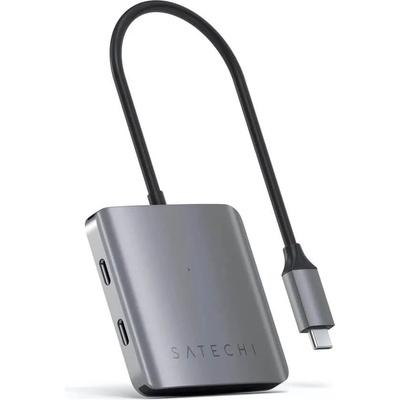 Satechi 4-Port USB-C Hub - USB-C хъб с 4 USB-C изхода за устройства с USB-C (тъмносив)