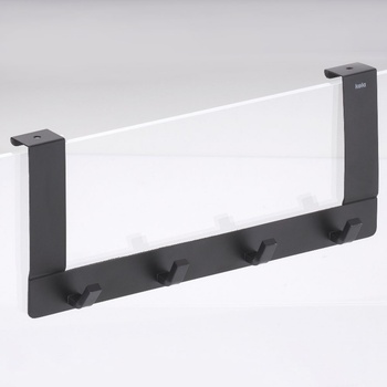 kela Черна закачалка за вратички с 4 куки KELA от серия Colgar