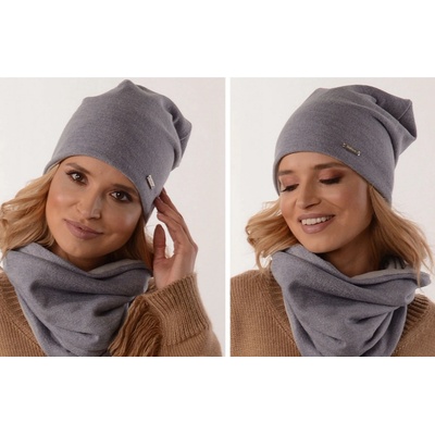 Fashionweek dámský zimní set čepice + šála flísová podšívka ZIZI14/k4 šedý