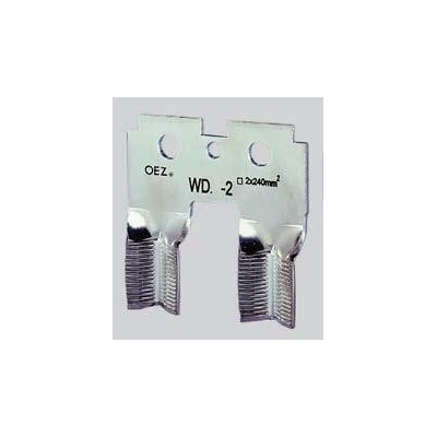 OEZ OEZ:08751 Přechodová svorka WD8-2 ze šroubu 2×M8 na V-praporec 2×240 mm2 (2×SPF00, 2×SPB00), pro 4835 N, 4835 N-240, 5845, 5