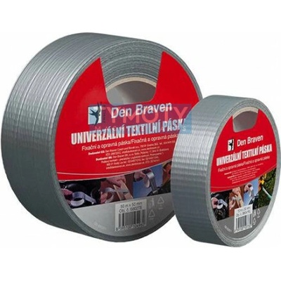 Den Braven Univerzálna textilná páska 25 m x 38 mm strieborná _B798TE