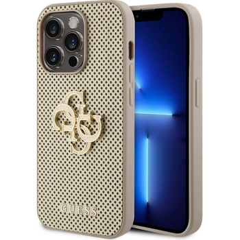 Image 1 of GUESS Калъф GUESS, PU Perforated 4G Glitter Metal Logo за iPhone 15 Pro Max, GUHCP15XPSP4LGD, Златист (GUHCP15XPSP4LGD)