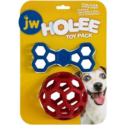 JW Pet Hol ee Duo děrovaný míč a kost 11,5 / 14 cm