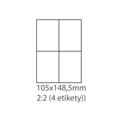 etikety samolepiace 105x148 univerzálne biele (100 listov A4/bal.)