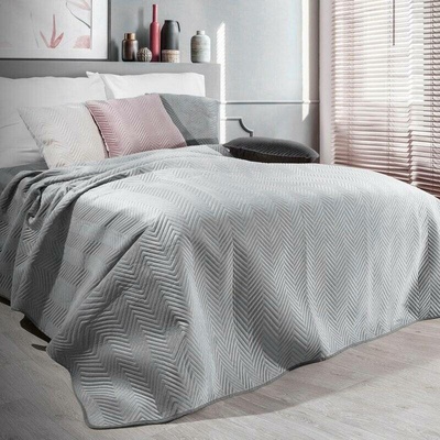 Takoy PREMIUM přehoz na postel SOFIA z měkkého a matného sametu prošívaný do vzoru rybí kosti -HF-325010 | 200 x 220 cm