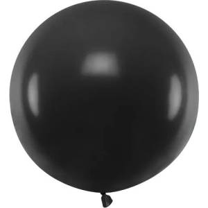 Party Deco Голям Латексов Балон, Черен, 60см (olbom-010)