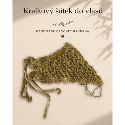 Maliso šátek do vlasů bandana z přírodní bavlny olivová