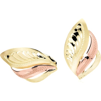 Cutie Jewellery - gold Zlaté ručně porývané náušnice M419