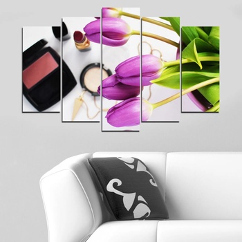 Vivid Home Декоративни панели Vivid Home от 5 части, Цветя, PVC, 160x100 см, Стандартна форма №0521