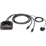 ATEN KVM превключвател, ATEN US3312, 2-портов, 4K, DisplayPort, USB-C (ATEN-US3312-AT) - pic