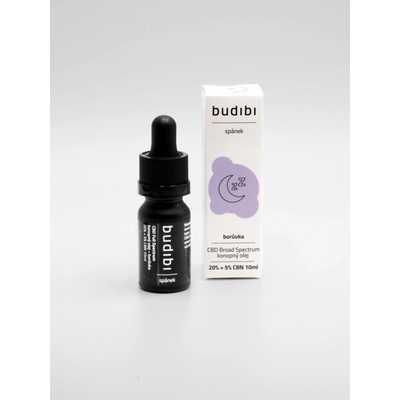 Budibi Broad Spectrum CBD olej 20 % + 5 % CBN 2000 mg 10 ml borůvka