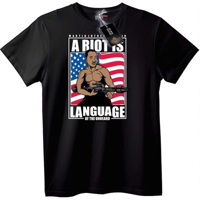 NOONEBRAND Тениска Бунтът е Език на Неразбраните - 2XL, Black