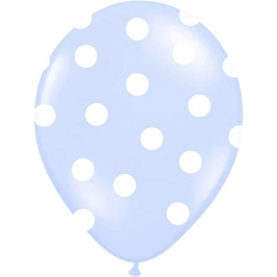 PartyDeco BALONKY latexové puntík baby blue 30 cm