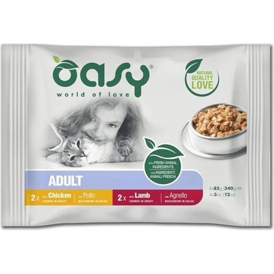Oasy Chunks in Gravy Adult Meat Selection multipack 4 x 85 g