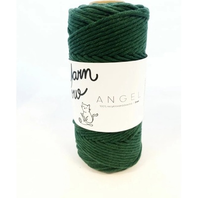 YarnMellow Macramé šňůry Angel 5mm Zelená tmavá (Rozčesávací příze macramé YarnMellow Angel 5mm Zelená tmavá. Je ze 100% recyklované bavlny a najdete ji u nás v mnoha odstínech.)