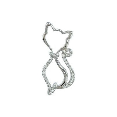 Infinitysilver Stříbrný přívěsek kočka se zirkony L446787