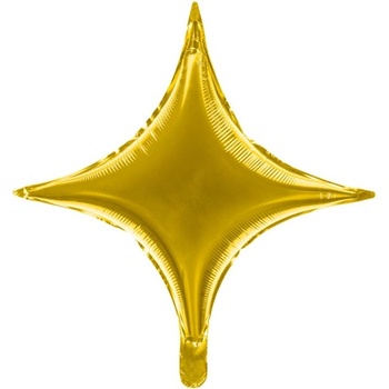 Party Deco Фолиев Балон Звезда с Четири Лъча в Златисто, 45 см