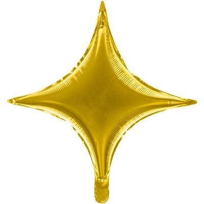 Party Deco Фолиев Балон Звезда с Четири Лъча в Златисто, 45 см