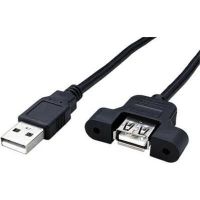 InLine 11.42.8930 USB 2.0 prodlužovací kabel USB A(M) - USB A(F) panelový 0,6m černý