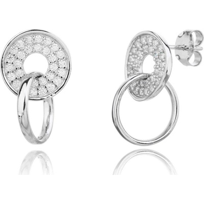 Jan Kos jewellery Stříbrné náušnice s bílým zirkonem MHT-821