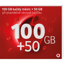 Vodafone SIM Předplacená karta GIGA 100GB + 50Kč kredit Forma SIM: Klasická SIM karta
