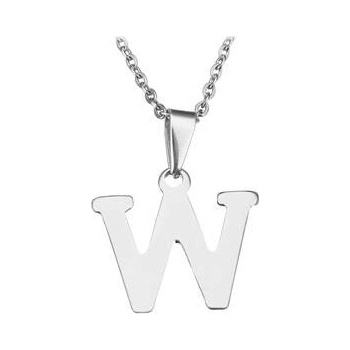 Šperky4U Ocelový řetízek s přívěškem iniciála "W" OPD0090-W
