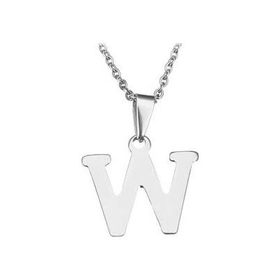 Šperky4U Ocelový řetízek s přívěškem iniciála "W" OPD0090-W