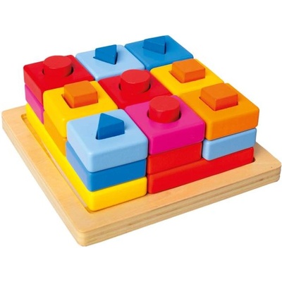 Bino Бино Вложени форми на дъска цветни