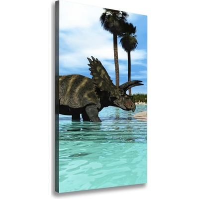 Vertikálny foto obraz na plátne Dinozaury na pláži 50x100 cm