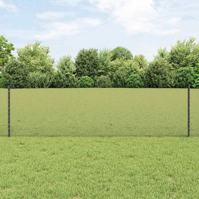 vidaXL Svařovaná drátěná plotovina s tyčkami 50 x 0,6 m Šedá Síťovina