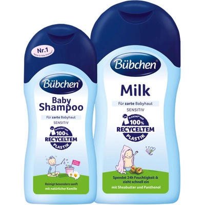 Bübchen Baby šampón 200 ml+ Baby mlieko 400 ml darčeková sada