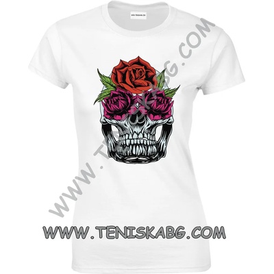 Fruit of the Loom Тениска - Череп с рози